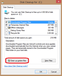 Windows Disk Cleanup Options